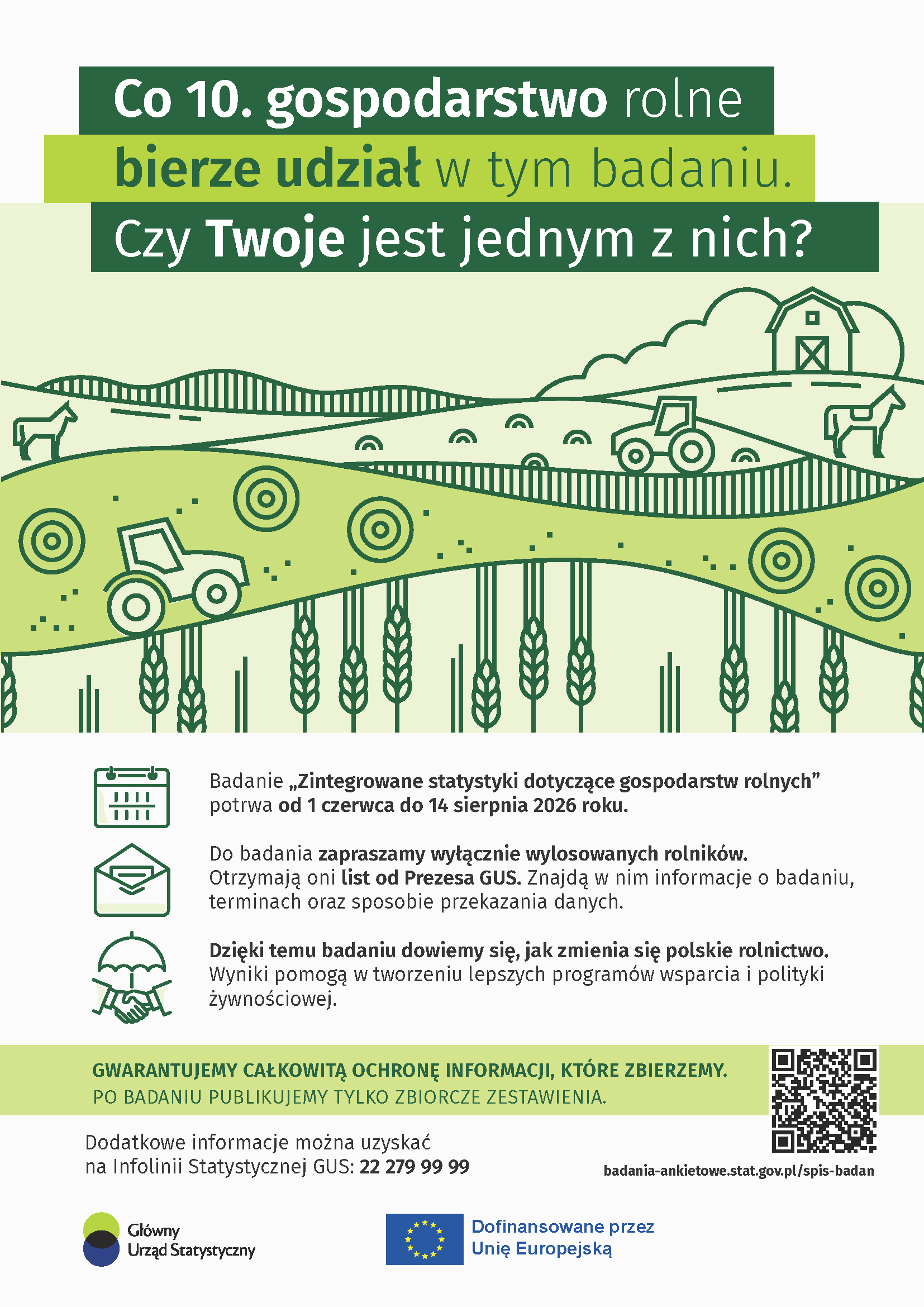 Trwa badanie „Zintegrowane statystyki dotyczące gospodarstw rolnych”