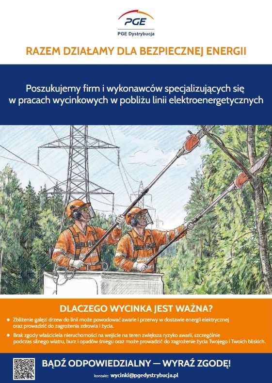 Informacja PGE Dystrybucja w sprawie prowadzonych prac utrzymaniowych
