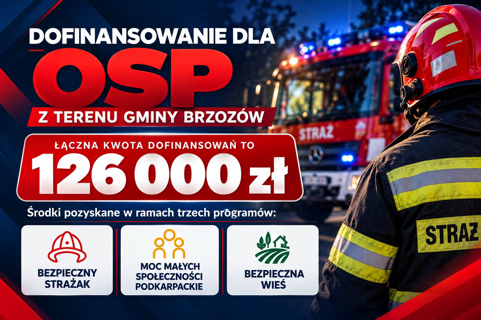 Kolejne środki dla OSP! Strażacy ochotnicy z gminy z sukcesem w trzec…