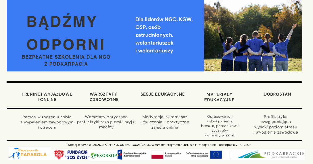 Bezpłatne szkolenia dla NGO - Bądźmy Odporni