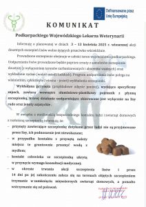 Komunikat Podkarpackiego Wojewódzkiego Lekarza Weterynarii