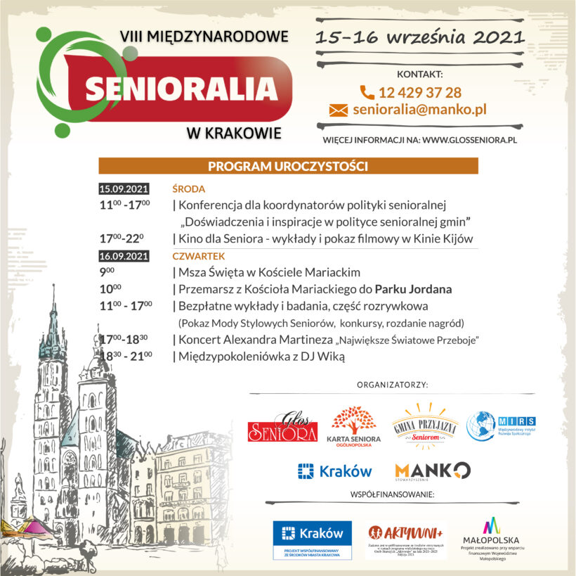 Zaproszenie do wyjazdu na VIII Międzynarodowe Senioralia w Krakowie