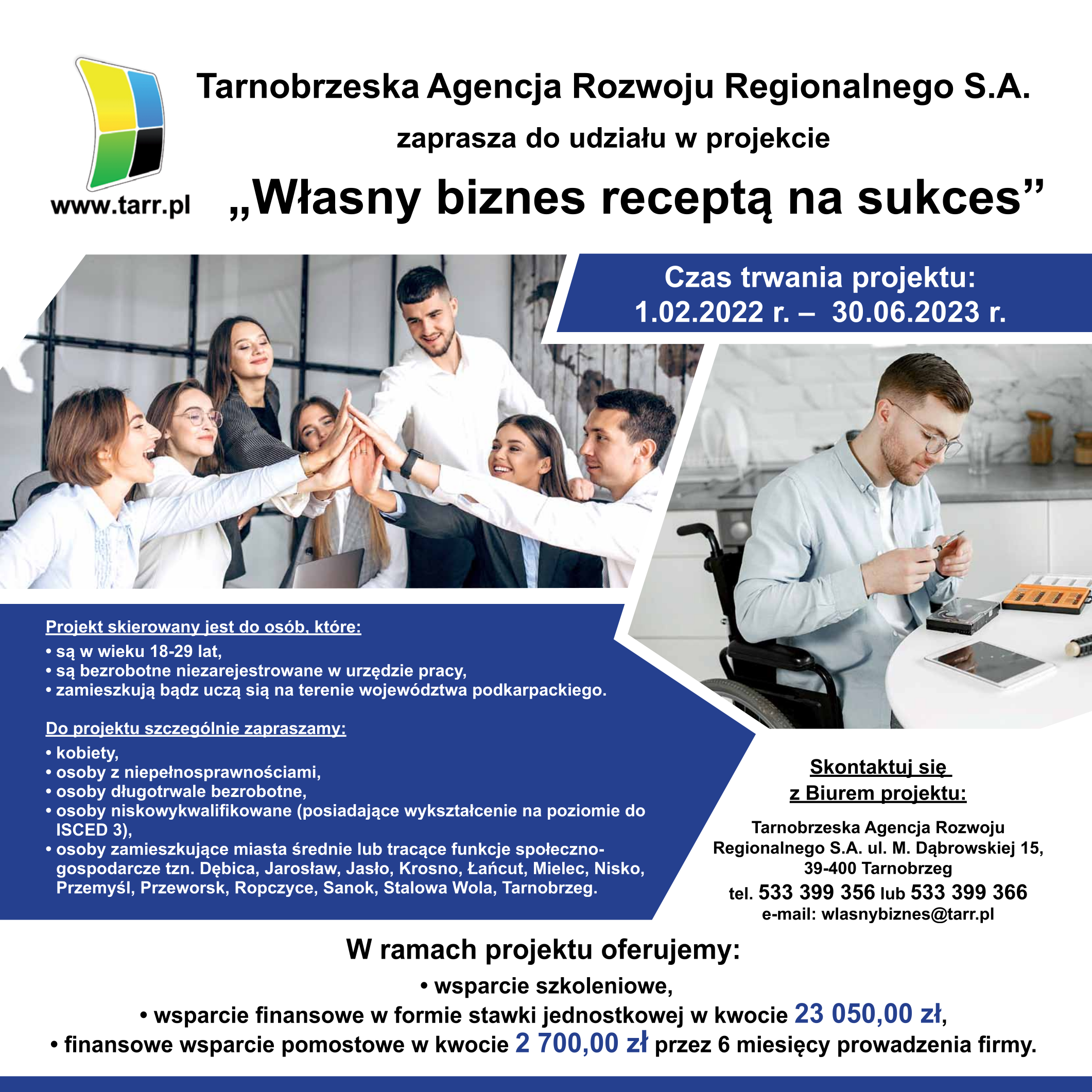 REKRUTACJA DO PROJEKTU „Własny biznes receptą na sukces”