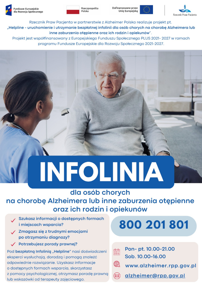 Infolinia dla osób chorych na chorobę Alzheimera