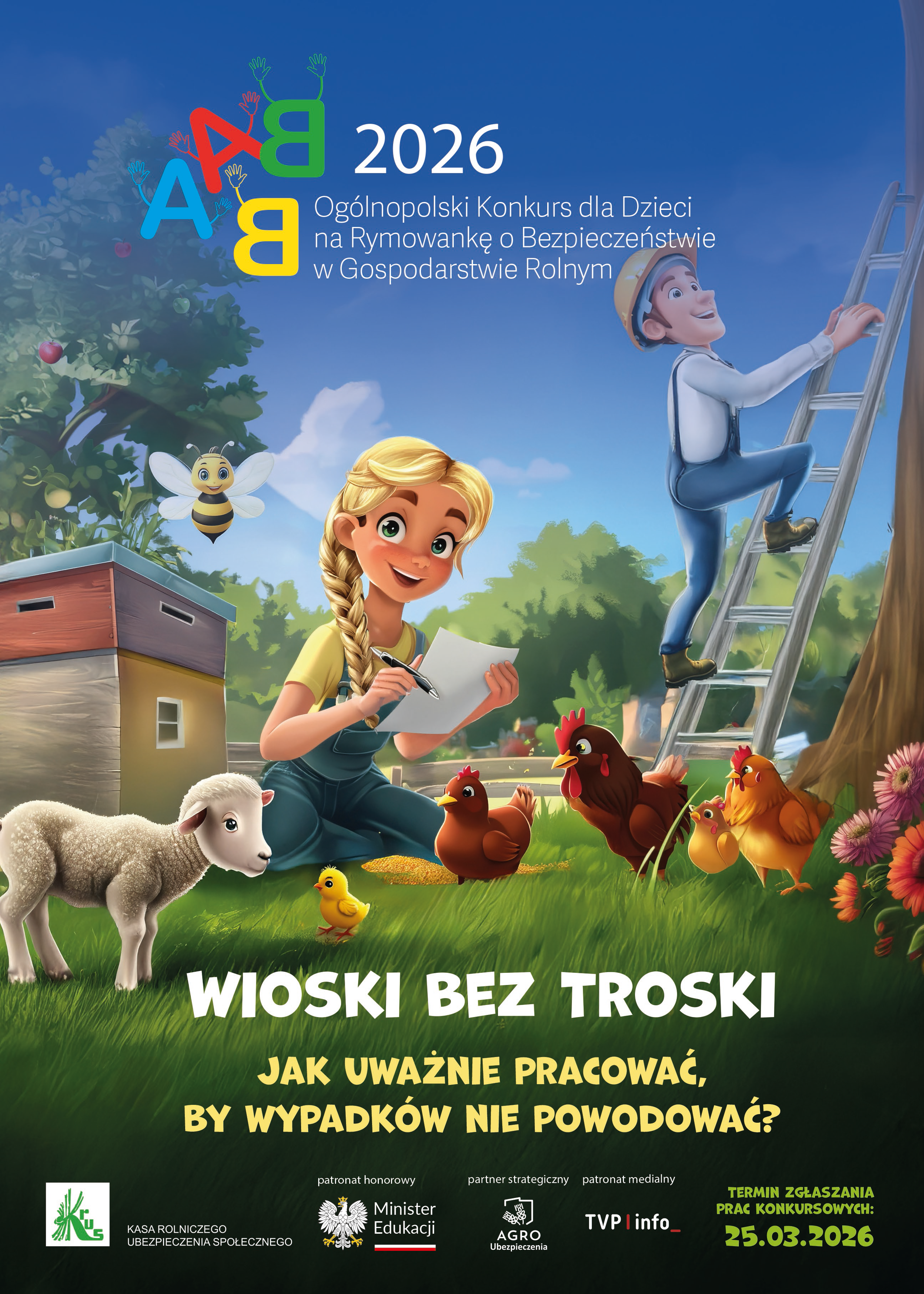 Konkursu dla Dzieci na Rymowankę o Bezpieczeństwie w Gospodarstwie Rolnym „Wioski bez troski”!