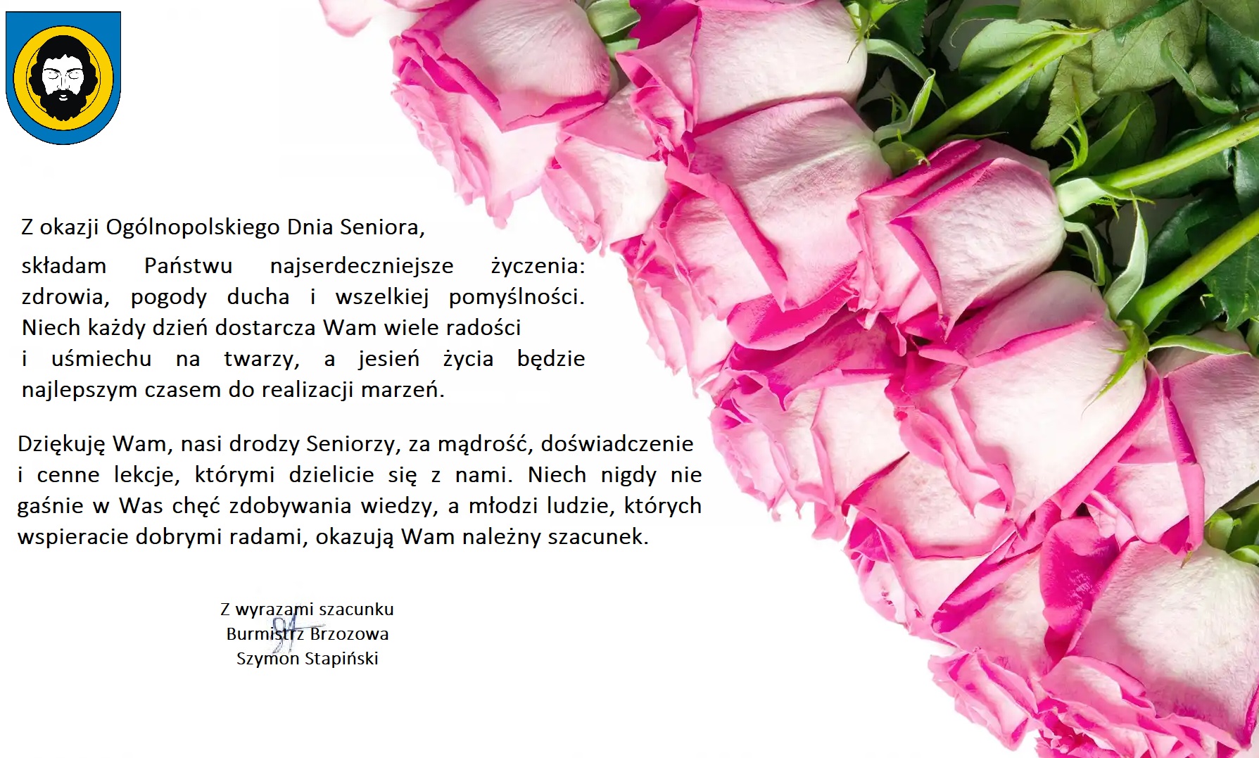 Życzenia z okazji Ogólnopolskiego Dnia Seniora