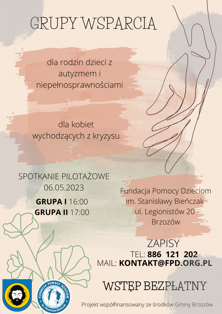 Zaproszenie do grup wsparcia dla rodzin dzieci z autyzmem i niepełnosprawnościami