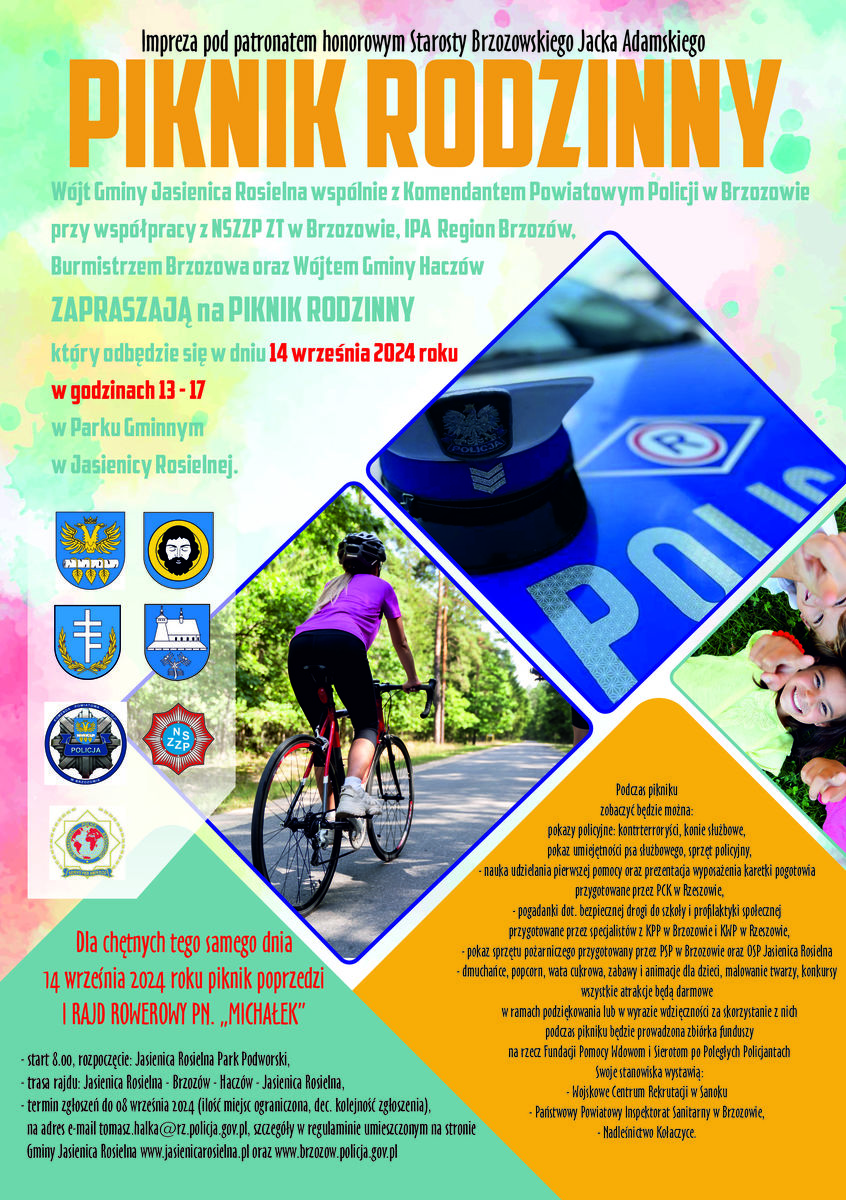 Zapraszamy na Piknik Rodzinny i I Rajd Rowerowy „MICHAŁEK”