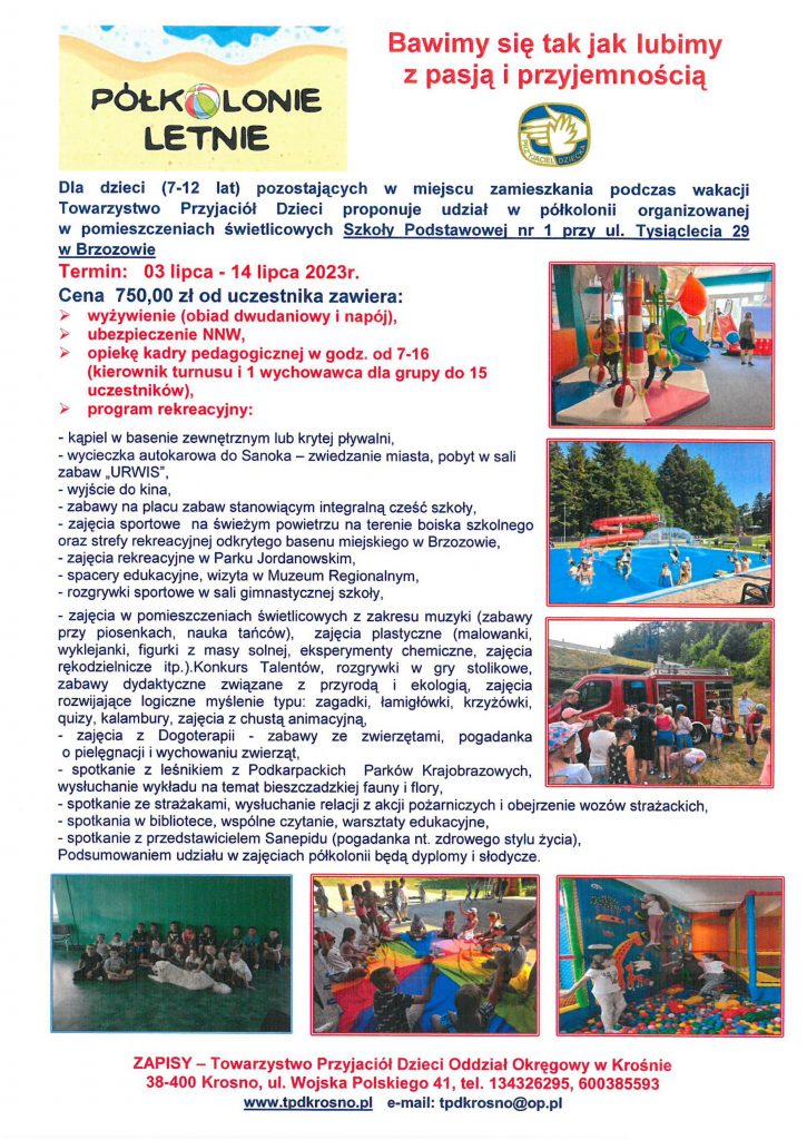 Zapraszamy na Półkolonie Letnie