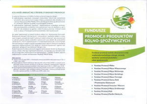 Informacje dotyczące funduszy promocji produktów rolno-spożywczych