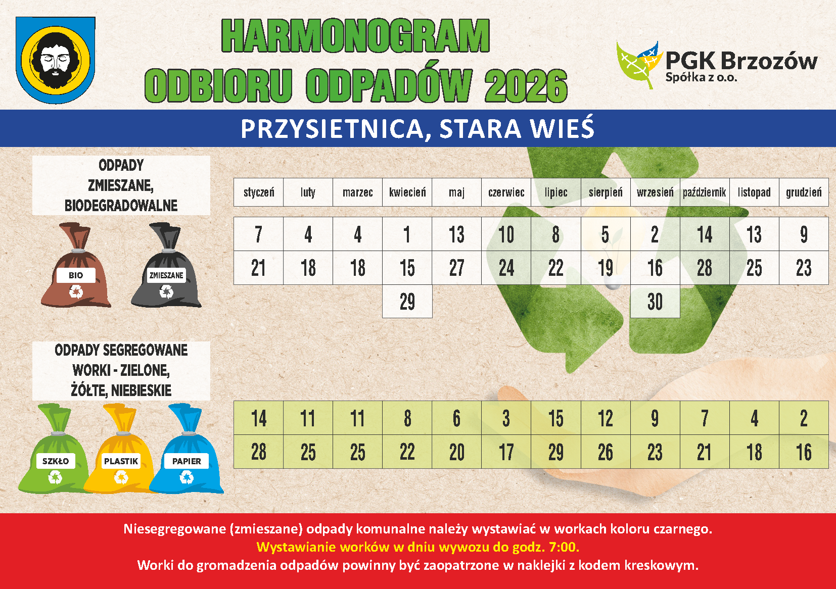 Harmonogram Odbioru Śmieci 2026 Strona 2