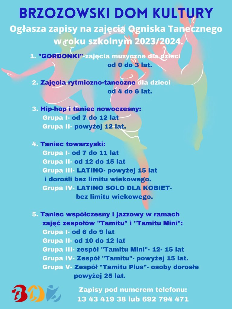 Brzozowski Dom Kultury serdecznie zaprasza na zajęcia taneczne