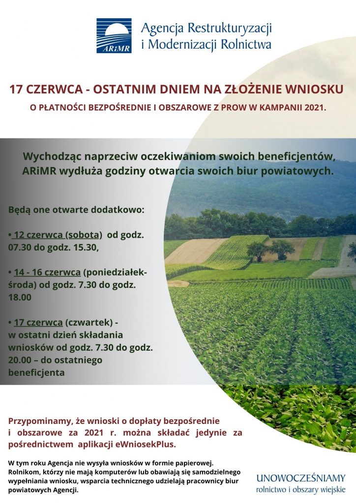 ARiMR wydłuża godziny otwarcia biur powiatowych