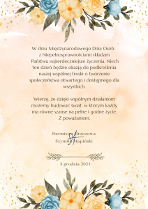 Życzenia Burmistrza Brzozowa z okazji Międzynarodowego Dnia Osób z Niepełnosprawnościami